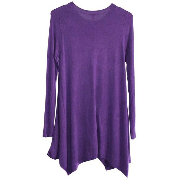 Eileen Fisher - Cozy Viscose Stretch Asymmetric Tunic, African Violet, Sml - Picture 5 of 8